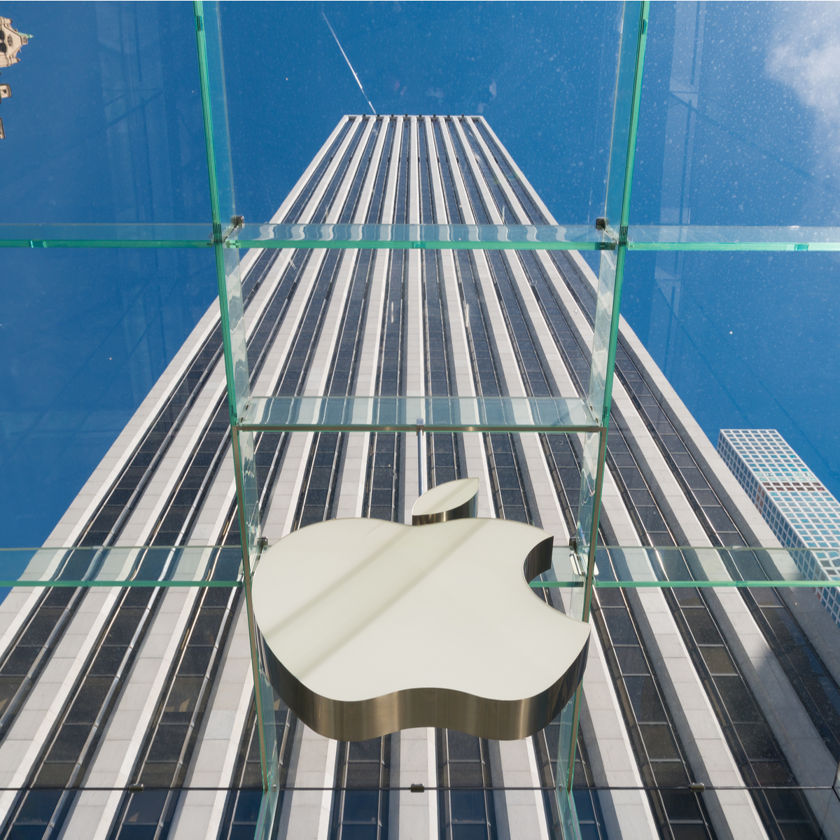 apple logo building post